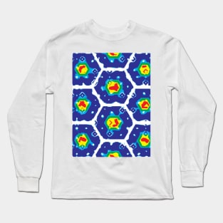 Abstract geometric shapes -blue Long Sleeve T-Shirt